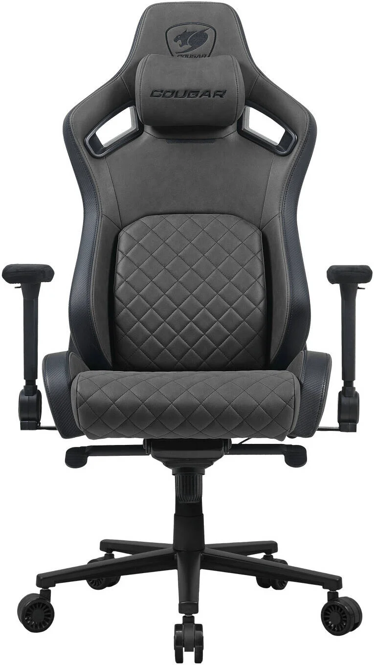 صندلی گیمینگ کوگار مدل Defensor S، پشتیبانی پیشرفته کمری PushBack، دسته های تاشو 4D، سطح پارچه چرم‌نما، طراحی قابل تنظیم، سیلندر بالابر گازی کلاس 4، خاکستری جت F | 3MDSFGRB.0001