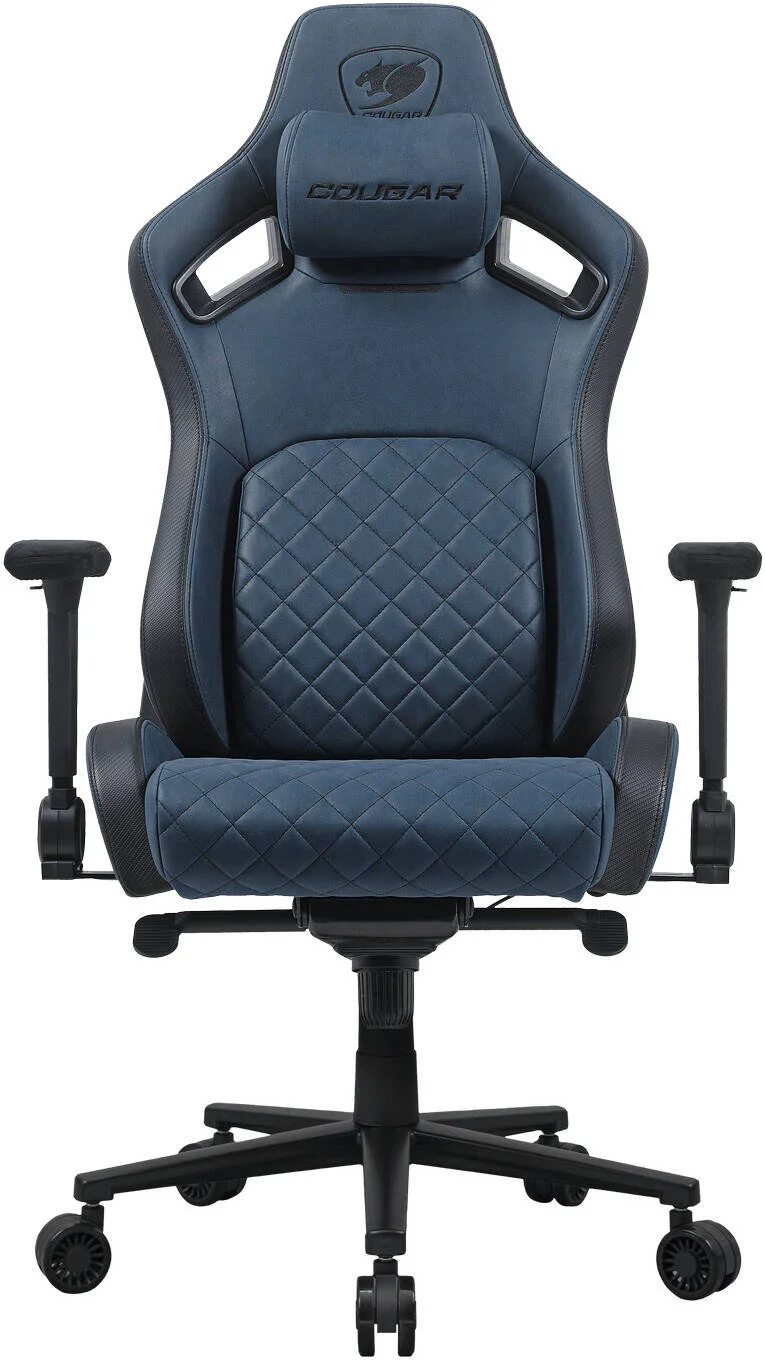 صندلی گیمینگ کوگار مدل Defensor S، پشتیبانی کمری پیشرفته PushBack، دسته تاشو 4D، سطح پارچه چرمی‌مانند، طراحی قابل تنظیم، سیلندر بالابر گازی کلاس 4، آبی سرمه‌ای F | 3MDSFBUB.0001