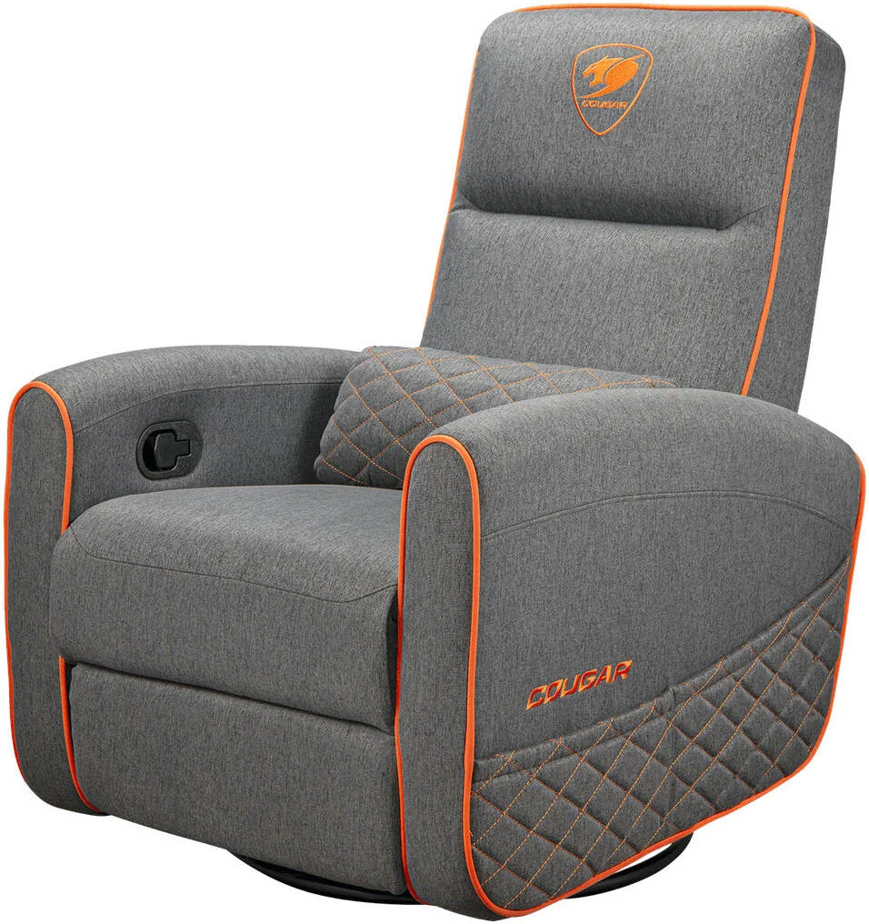 صندلی مبل کوگار مدل FIDOM GRAY، روکش کتان مصنوعی تنفسی، پشتیبانی کمری، قابلیت خوابیدن، چرخش و گهواره شدن، تحمل وزن تا 150 کیلوگرم، لایه گذاری تخصصی | 3MFDFGRO.0001