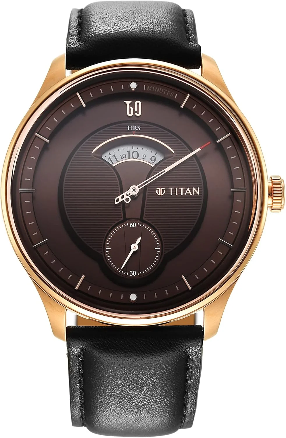 ساعت مچی مردانه تایتان مدل آنالوگ با صفحه قهوه ای - 1890WL01، رنگ مشکی، بند