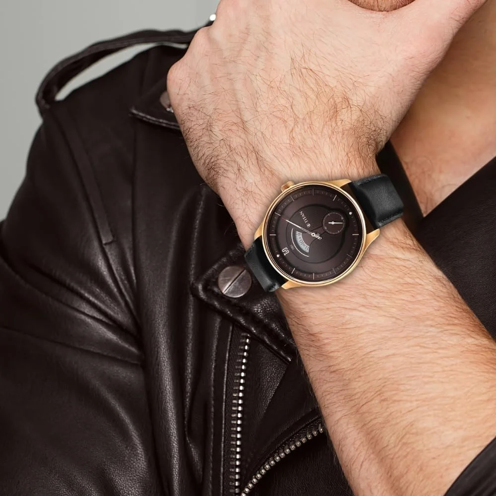 ساعت مچی مردانه تایتان مدل آنالوگ با صفحه قهوه ای - 1890WL01، رنگ مشکی، بند