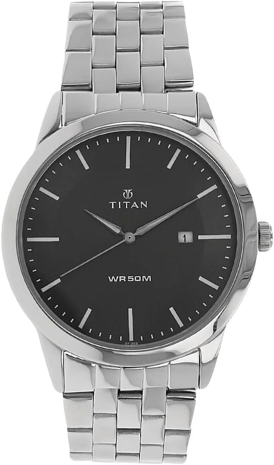 ساعت مچی مردانه رسمی تایتان | کوارتز، مقاوم در برابر آب، بند استیل ضد زنگ یا چرمی