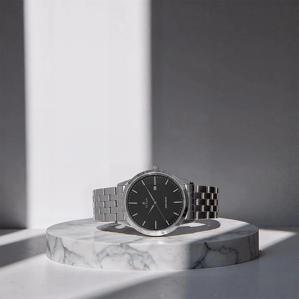 ساعت مچی مردانه رسمی تایتان | کوارتز، مقاوم در برابر آب، بند استیل ضد زنگ یا چرمی