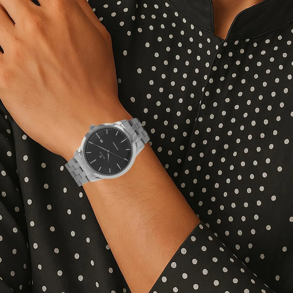 ساعت مچی مردانه رسمی تایتان | کوارتز، مقاوم در برابر آب، بند استیل ضد زنگ یا چرمی