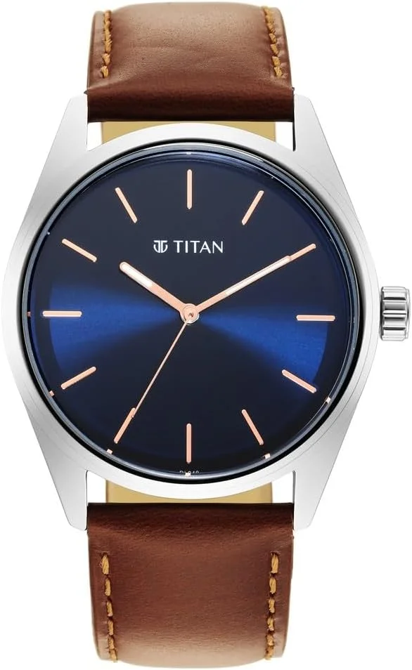 ساعت مچی مردانه تایتان آنالوگ با صفحه آبی - NP1866SL01/NP1866SL01