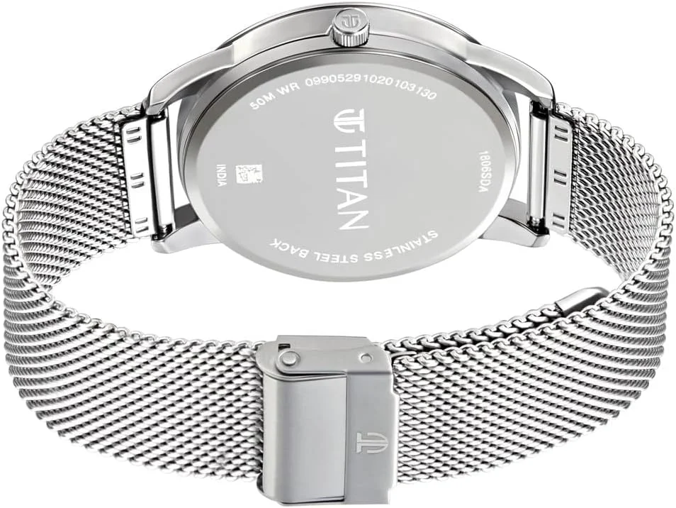 ساعت مچی مردانه تایتان مدل 1806SM04 عقربه ای آبی بند استیل