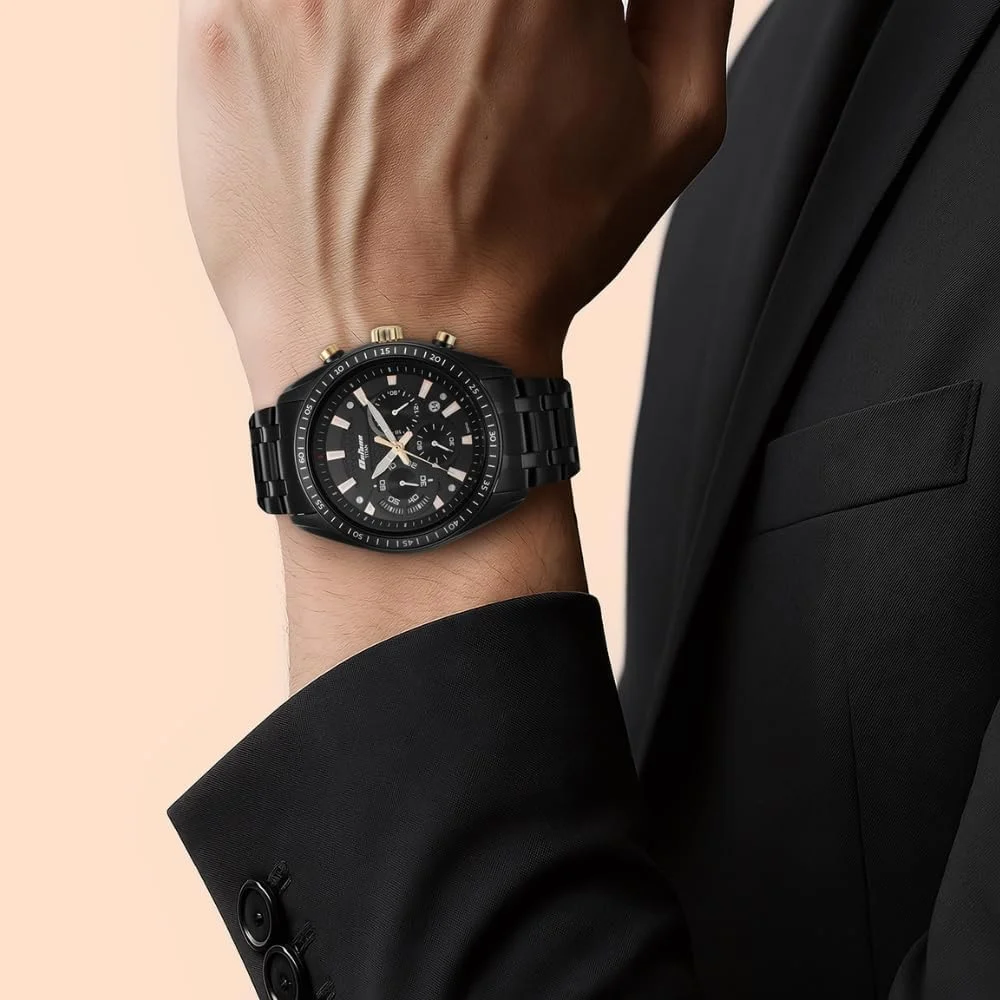 ساعت مچی مردانه تیتان آنالوگ صفحه مشکی - 90077KM04/NR90077KM04