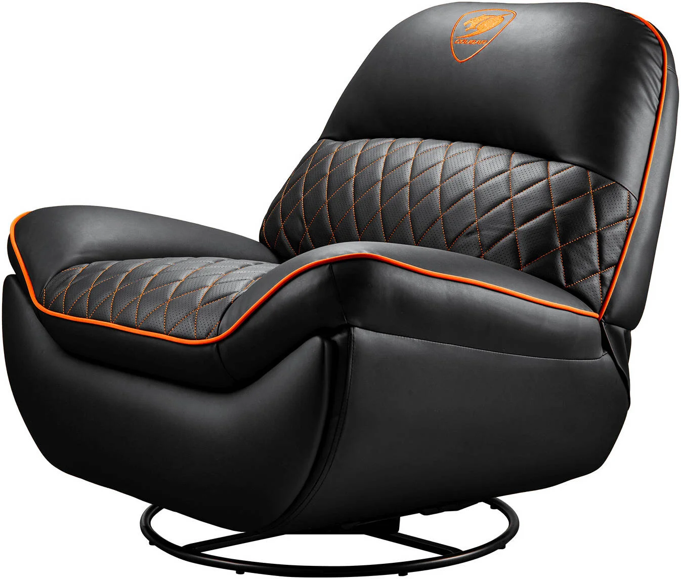 مبل گیمینگ کوگار OVERLORD، روکش چرم مصنوعی PVC، تکیه گاه قابل تنظیم، تحمل وزن تا 150 کیلوگرم، عرض 100 سانتی متر در عمق 56 سانتی متر، مشکی / نارنجی | 3MOVLORB.0001