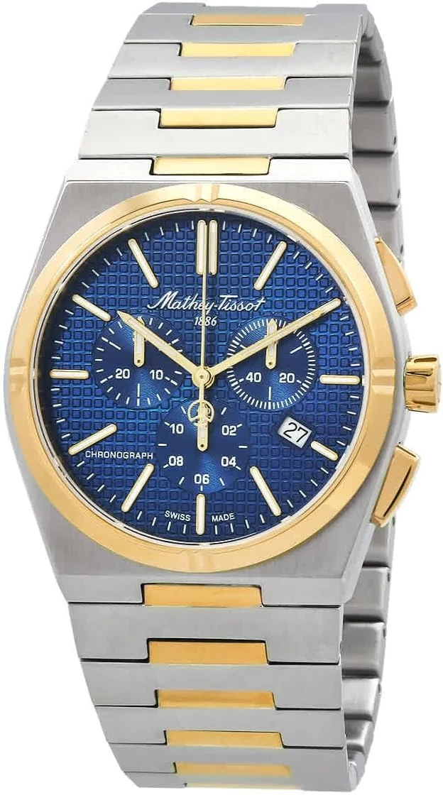 ساعت مچی مردانه متِی تیسوت زولتان کرونوگراف کوارتز صفحه آبی مدل H117CHBBU