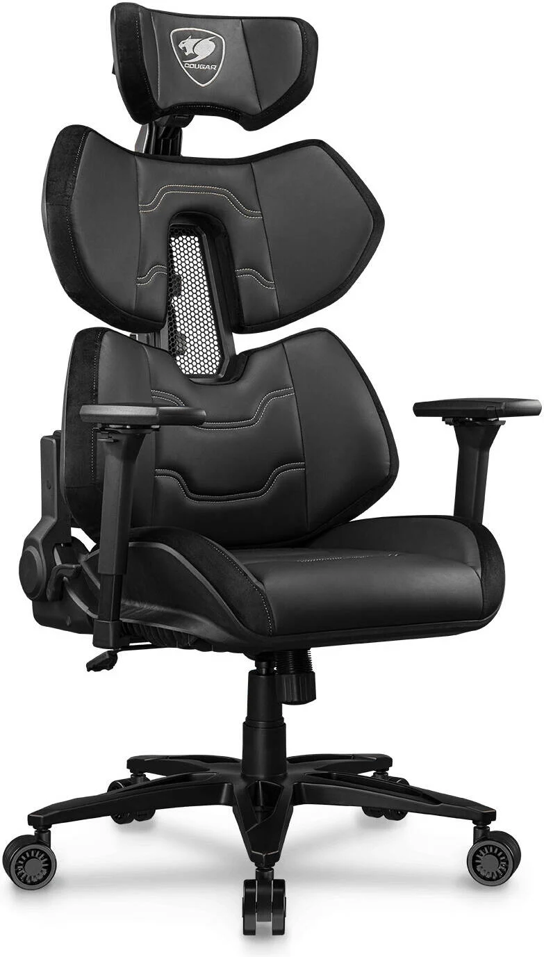 صندلی گیمینگ کوگار ترمیناتور الیت، روکش چرم مصنوعی Hyper-Dura، فوم قالب گیری شده با تراکم بالا، پشتی PAFRP، بالابر گازی کلاس 4، دسته های 4D، نقره ای / مشکی | 3MTRESLB.0001