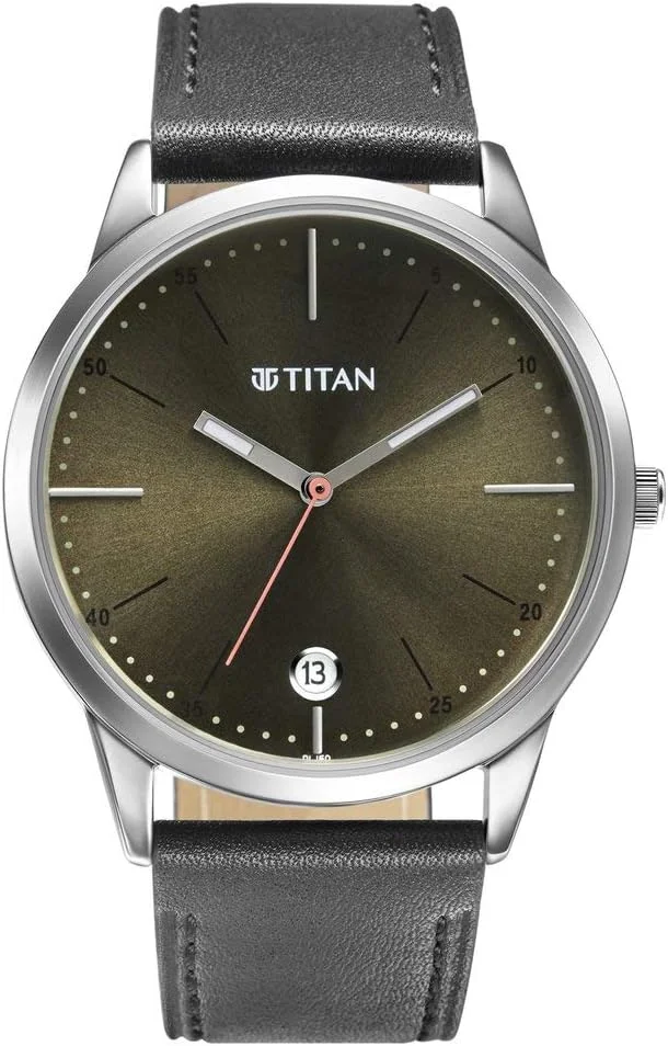 ساعت مردانه تایتان مدل 1806SL06 با بند چرمی قهوه ای