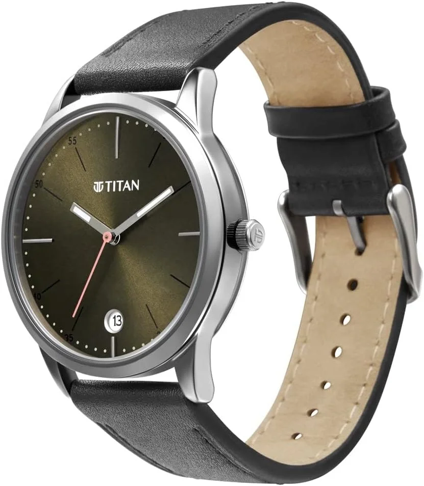ساعت مردانه تایتان مدل 1806SL06 با بند چرمی قهوه ای