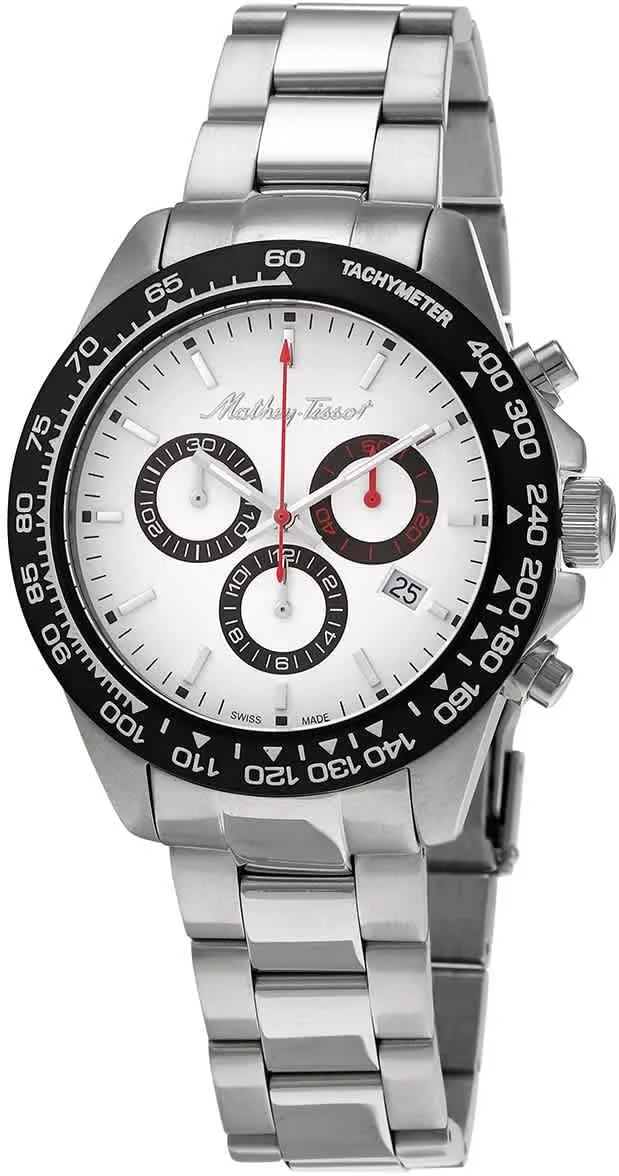 ساعت مچی مردانه متِی تیسو مدل Vintage Chronograph با صفحه سفید و موتور کوارتز H901CHAI