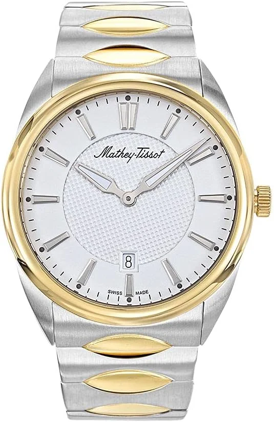 ساعت مچی مردانه متِی تیسو مدل H791Bi، بدنه استیل ضد زنگ، ساخت سوئیس، صفحه آنالوگ سفید، بند چند رنگ