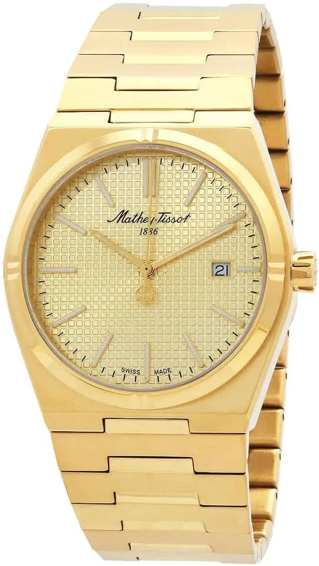 ساعت مچی مردانه متِی تیسو با صفحه طلایی مدل H117PDI