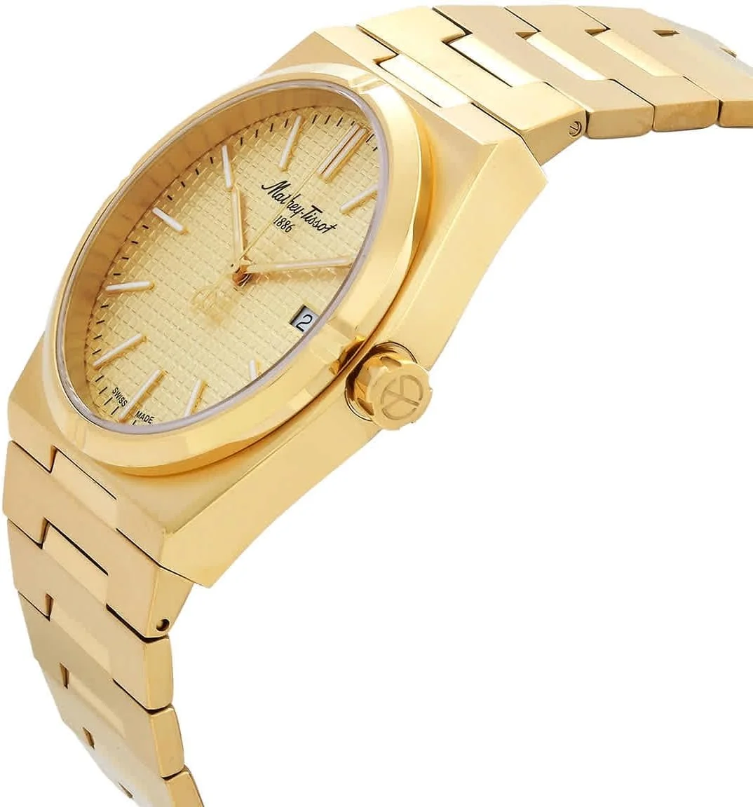 ساعت مچی مردانه متِی تیسو با صفحه طلایی مدل H117PDI