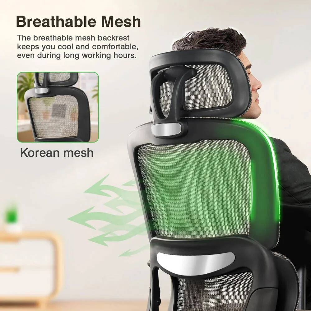 صندلی اداری ارگونومیک DROGO برای کار در منزل، صندلی کامپیوتر با توری تنفسی، صندلی قابل تنظیم، زیرپایی، دسته سه بعدی، تکیه گاه سر دو بعدی و پشتیبانی کمری | صندلی توری برای دفتر/خانه (خاکستری) | DGC112 صندلی اداری ارگونومیک DROGO برای کار در منزل، صندلی کامپیوتر با توری تنفسی، صندلی قابل تنظیم، زیرپایی، دسته سه بعدی، تکیه گاه سر دو بعدی و پشتیبانی کمری | صندلی توری برای دفتر/خانه (خاکستری) | DGC112