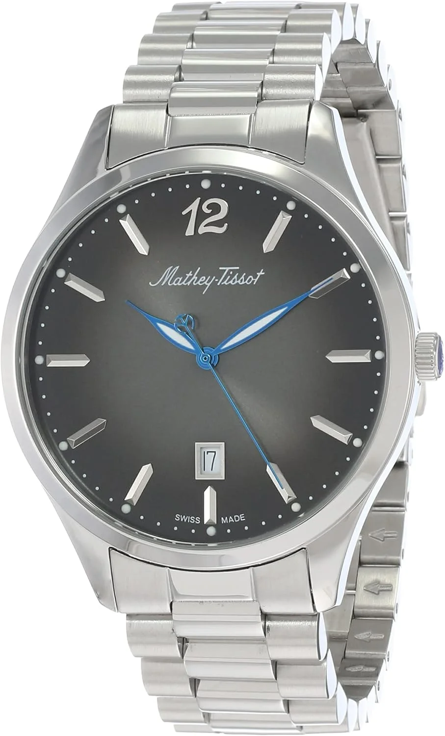 ساعت مچی مردانه آنالوگ مشکی متِی تیسو مدل H411MAN، نقره ای، بند فلزی