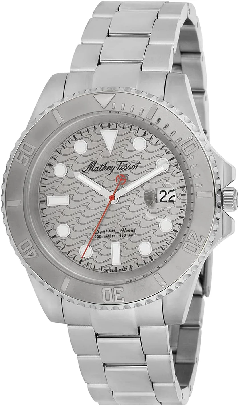 متی تیسو Mathy Sea مردانه، نقره ای، موتور کوارتز متی تیسو Mathy Sea مردانه، نقره ای، موتور کوارتز