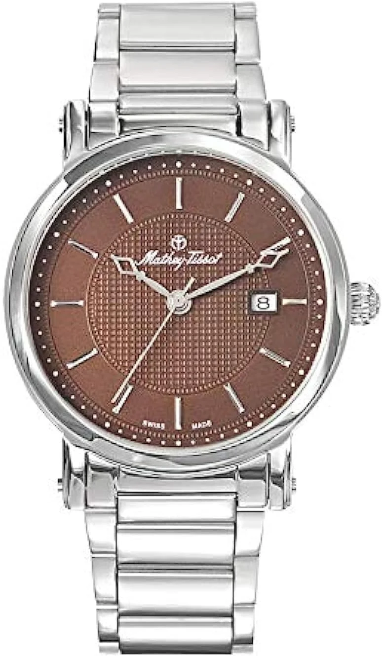 ساعت مچی مردانه متِی تیسوت مدل HB611251MAM، نمایشگر آنالوگ و بند استیل، قهوه ای