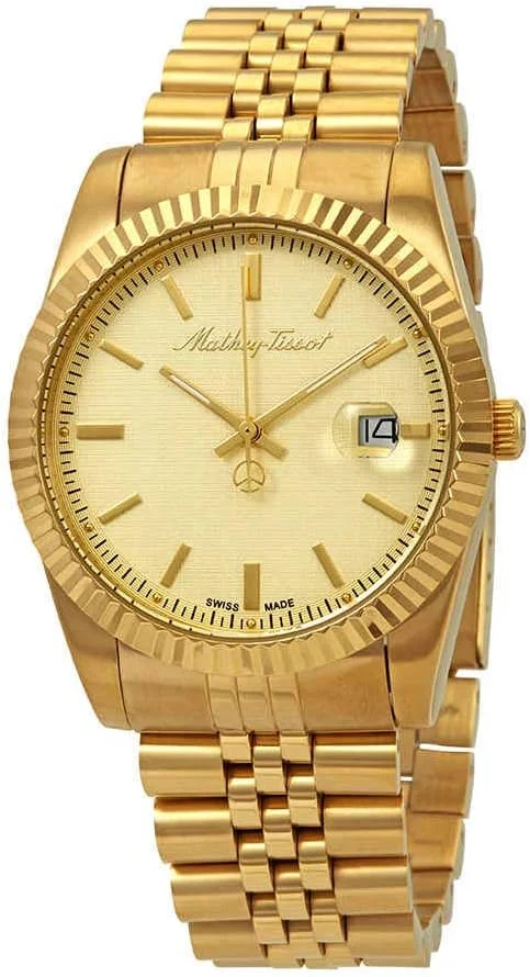 ساعت مچی مردانه متِی تیسو مدل Mathey III با صفحه طلایی و موتور کوارتز H810PDI