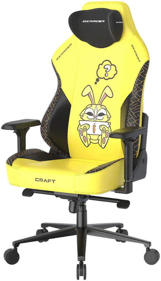 صندلی گیمینگ DXRacer Craft Dinorabbit، پشتیبانی کمری یکپارچه دو بعدی، دسته های 4D، هیدرولیک کلاس 4، پشتیبانی از تکیه گاه پشتی 90 تا 135 درجه، سایز بزرگ، زرد / مشکی | GC/LCF23LTA/DINORABB صندلی گیمینگ DXRacer Craft Dinorabbit، پشتیبانی کمری یکپارچه دو بعدی، دسته های 4D، هیدرولیک کلاس 4، پشتیبانی از تکیه گاه پشتی 90 تا 135 درجه، سایز بزرگ، زرد / مشکی | GC/LCF23LTA/DINORABB