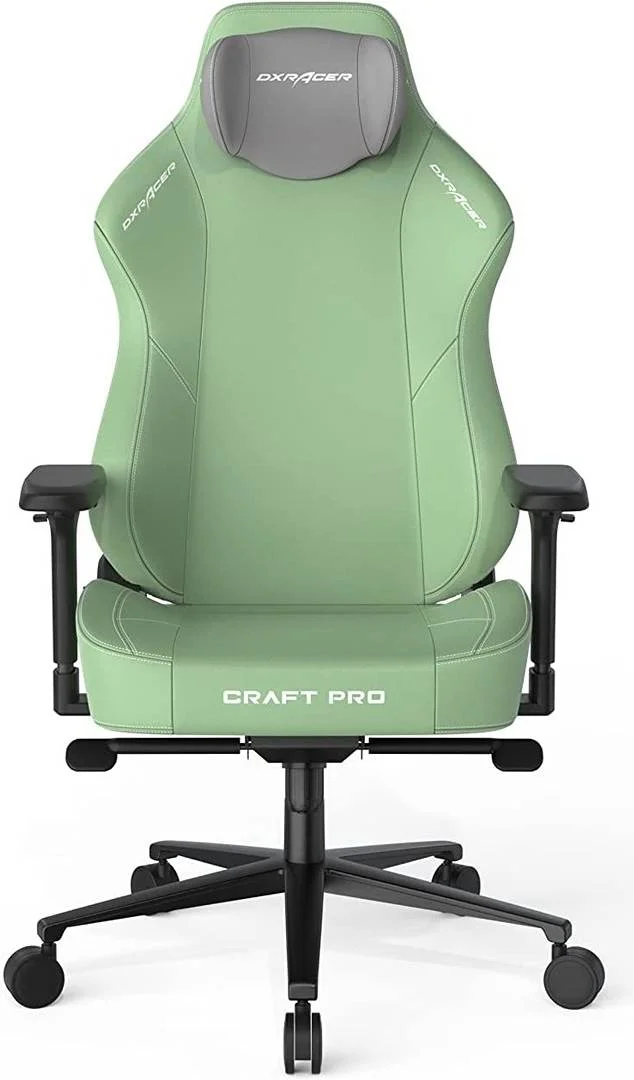 صندلی گیمینگ حرفه ای DXRacer Craft Pro Classic، پایه آلومینیومی، فوم حافظه دار با چگالی بالا، قابل تنظیم، دسته های 4D، شیب چند منظوره، چرخ 2.36 اینچی، هیدرولیک کلاس 4، سبز | CRA-PR001-E-H1