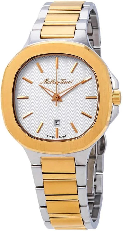 ساعت مچی مردانه متِی تیسو مدل Evasion با صفحه سفید و بدنه دو رنگ H152BI