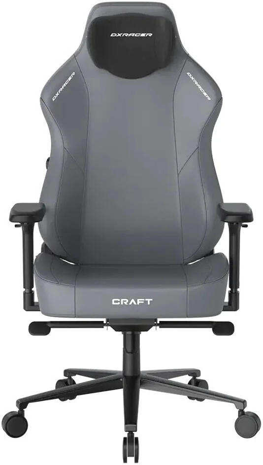 صندلی گیمینگ سری DXRacer Craft، پشتیبانی کمری یکپارچه دو بعدی، دسته های 4D، هیدرولیک کلاس 4، پشتیبانی از تکیه گاه پشتی 90 تا 135 درجه، سایز خیلی بزرگ، خاکستری | GC/XLCF23LTA/G