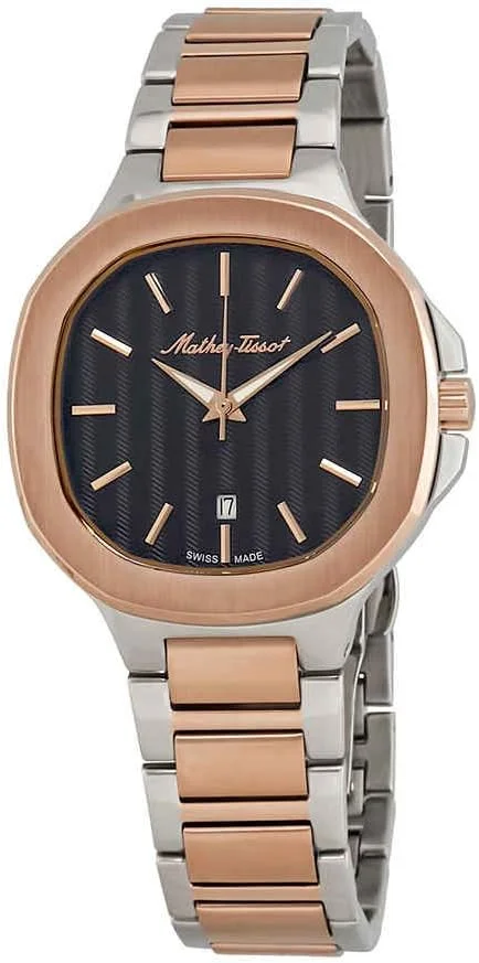 ساعت مچی مردانه متِی تیسو مدل Evasion با صفحه مشکی و بدنه دو رنگ H152RN