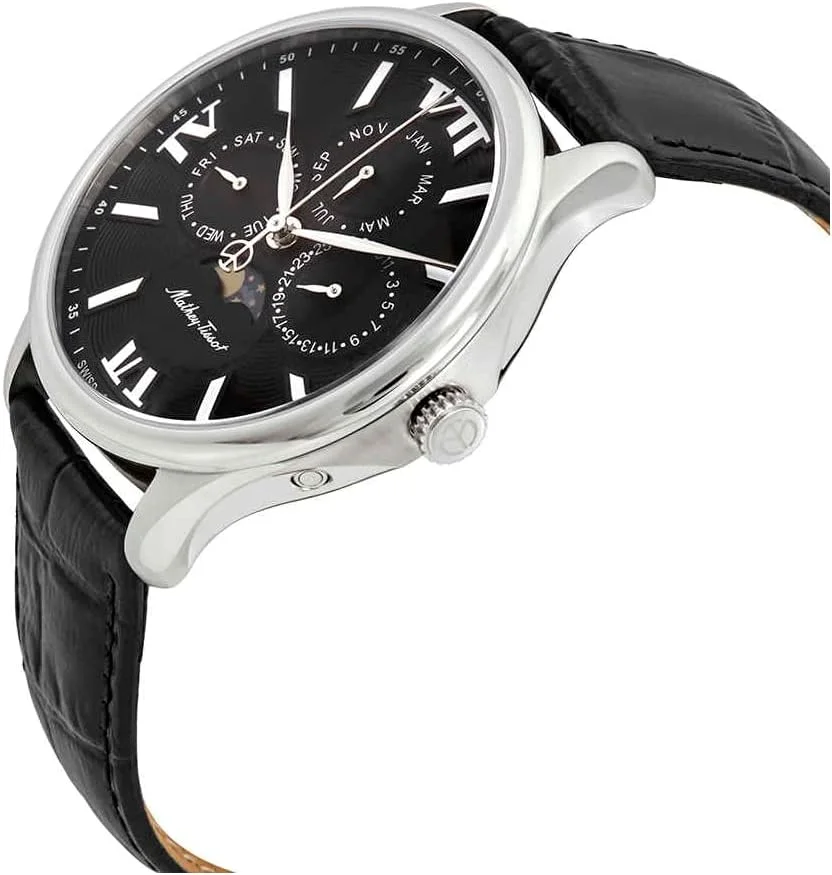 ساعت مچی مردانه متِی تیسو اِدموند با صفحه مشکی و نمایشگر ماه H1886RAN