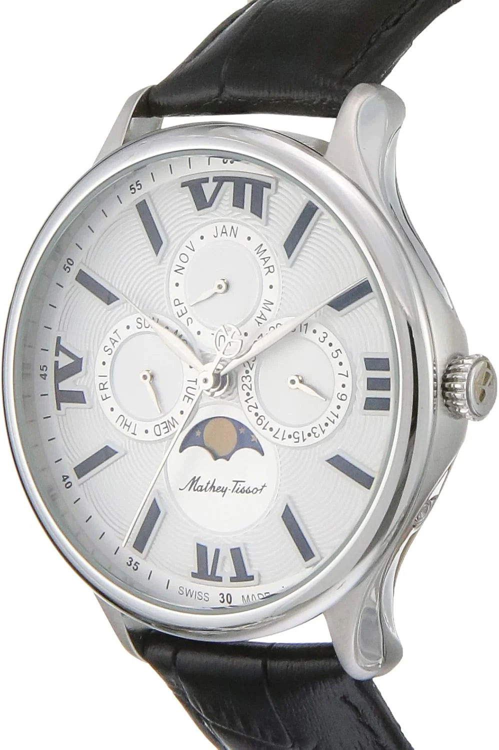 ساعت مچی مردانه آنالوگ متِی تیسوت مدل اِدموند با صفحه نقره‌ای، نقره‌ای، کلاسیک