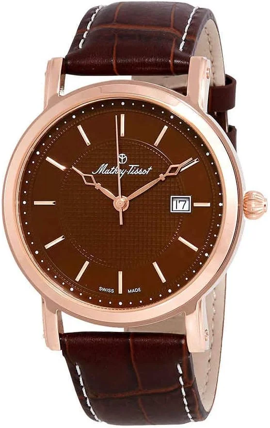 ساعت مچی مردانه متِی تیسو سیتی با صفحه قهوه ای مدل HB611251PM