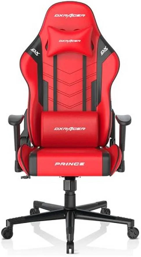 صندلی گیمینگ سری Prince مدل P132 DXRacer، فریم فولادی داخلی قوی، دسته های 1D با سطح نرم، پایه فلزی پنج پر مستحکم با روکش پلاستیکی، مناسب تا 180 سانتی متر و 130 کیلوگرم، قرمز و مشکی | GC-P132-RN-F2-01