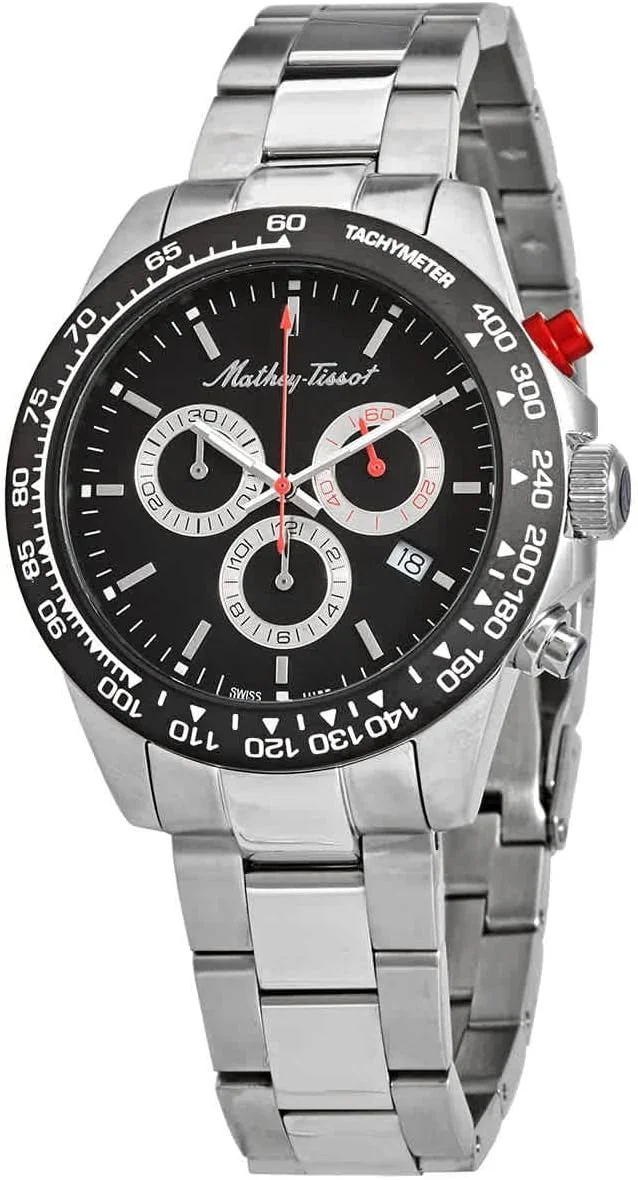 ساعت مچی مردانه متِی تیسو مدل H901CHAN با صفحه مشکی، کرنوگراف و موتور کوارتز