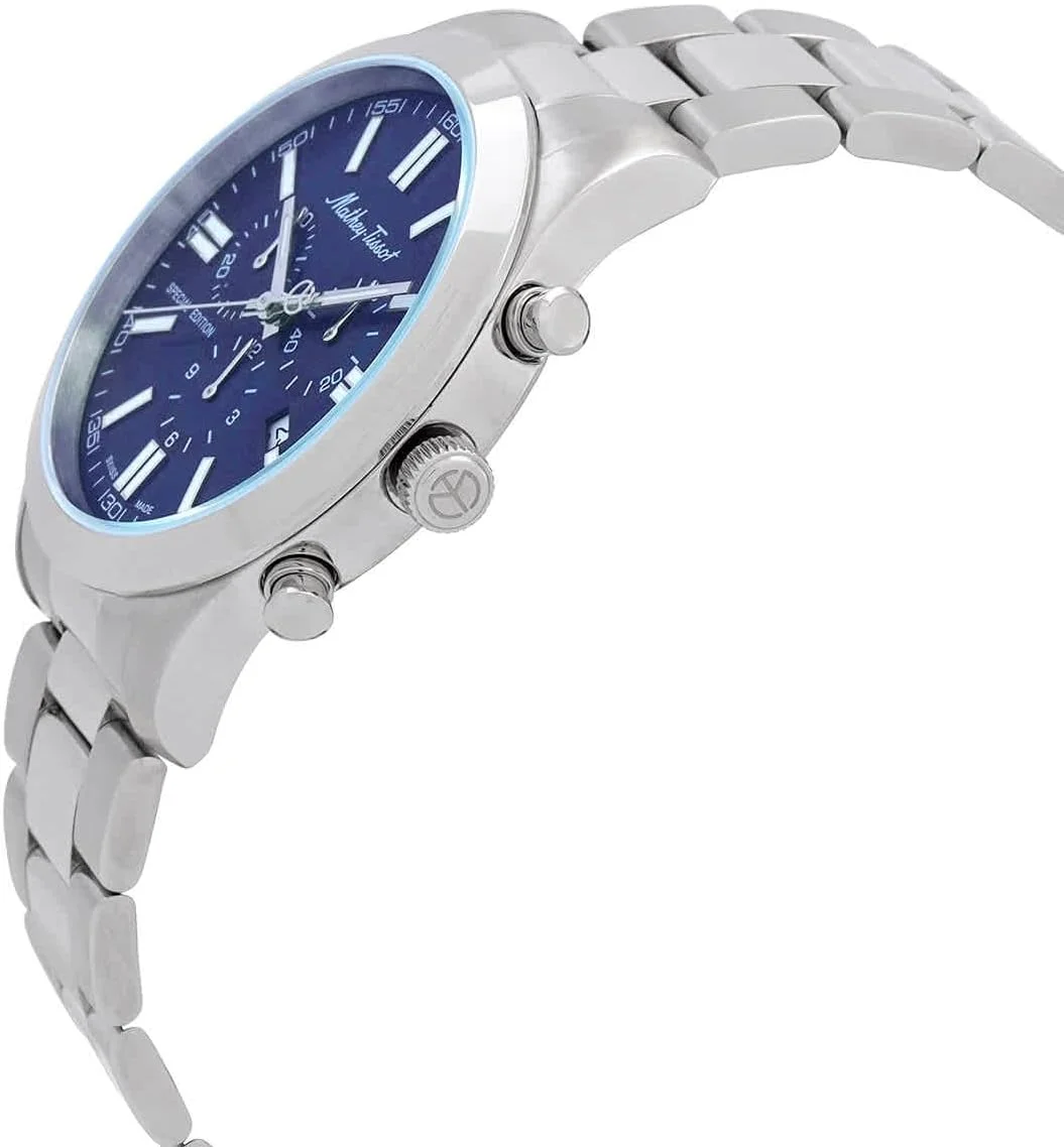ساعت مچی مردانه متِی تیسو Mathy I Jumbo Chrono کرنوگراف کوارتز صفحه آبی مدل H455CHABU