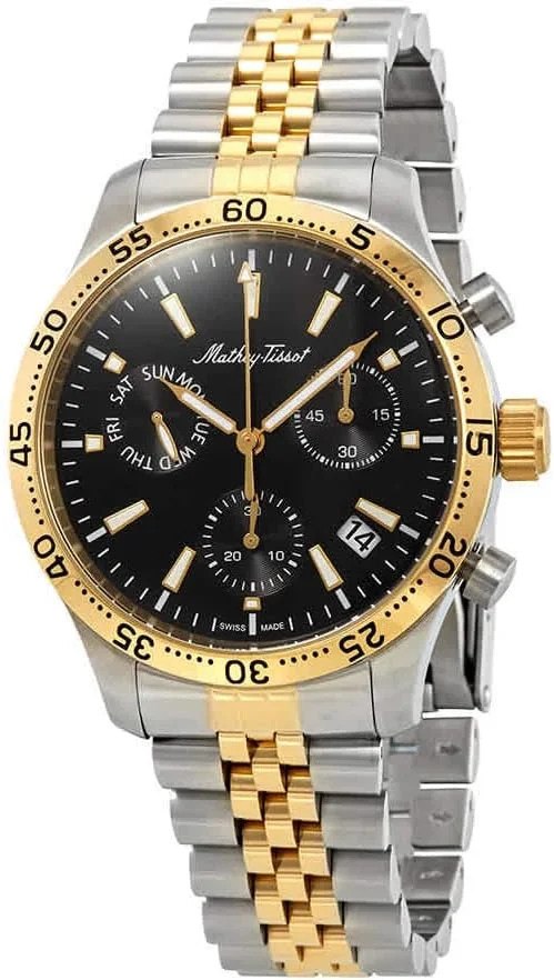 ساعت مچی مردانه متای تیسوت مدل Type 22 کرنوگراف با صفحه مشکی H1822CHBN