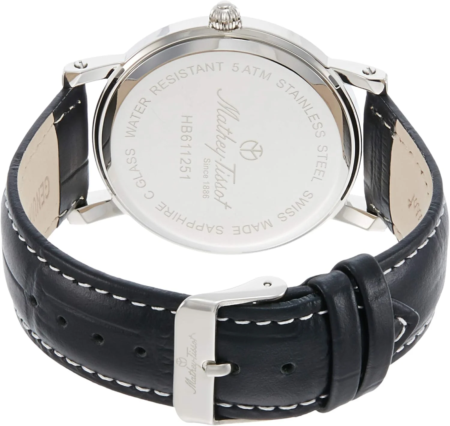 ساعت مچی مردانه متى تیسو مدل آنالوگ با صفحه مشکی و بند چرمی مشکی - HB611251AN