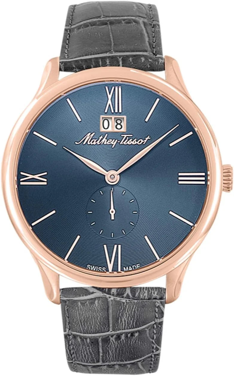 ساعت مچی مردانه آنالوگ Mathey-Tissot با صفحه خاکستری مدل H1886QPS به همراه بند