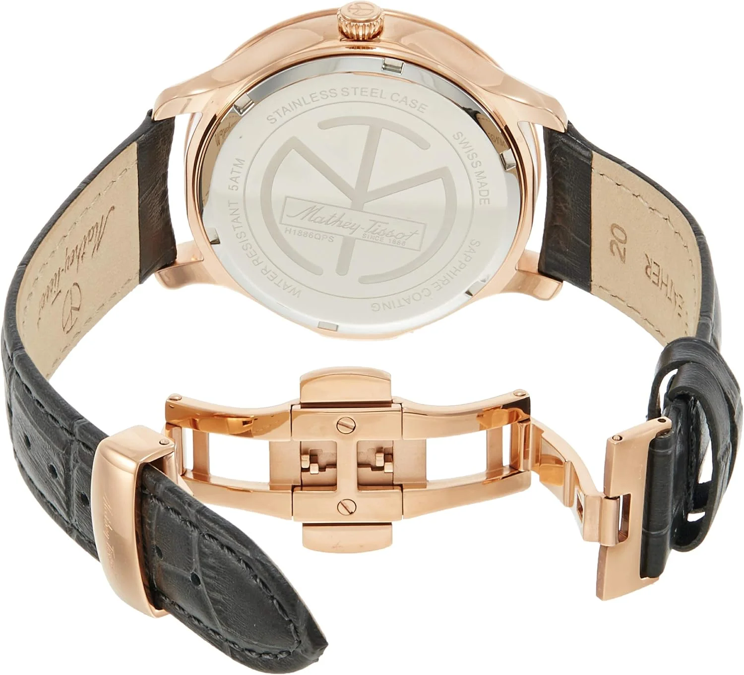 ساعت مچی مردانه آنالوگ Mathey-Tissot با صفحه خاکستری مدل H1886QPS به همراه بند ساعت مچی مردانه آنالوگ Mathey-Tissot با صفحه خاکستری مدل H1886QPS به همراه بند