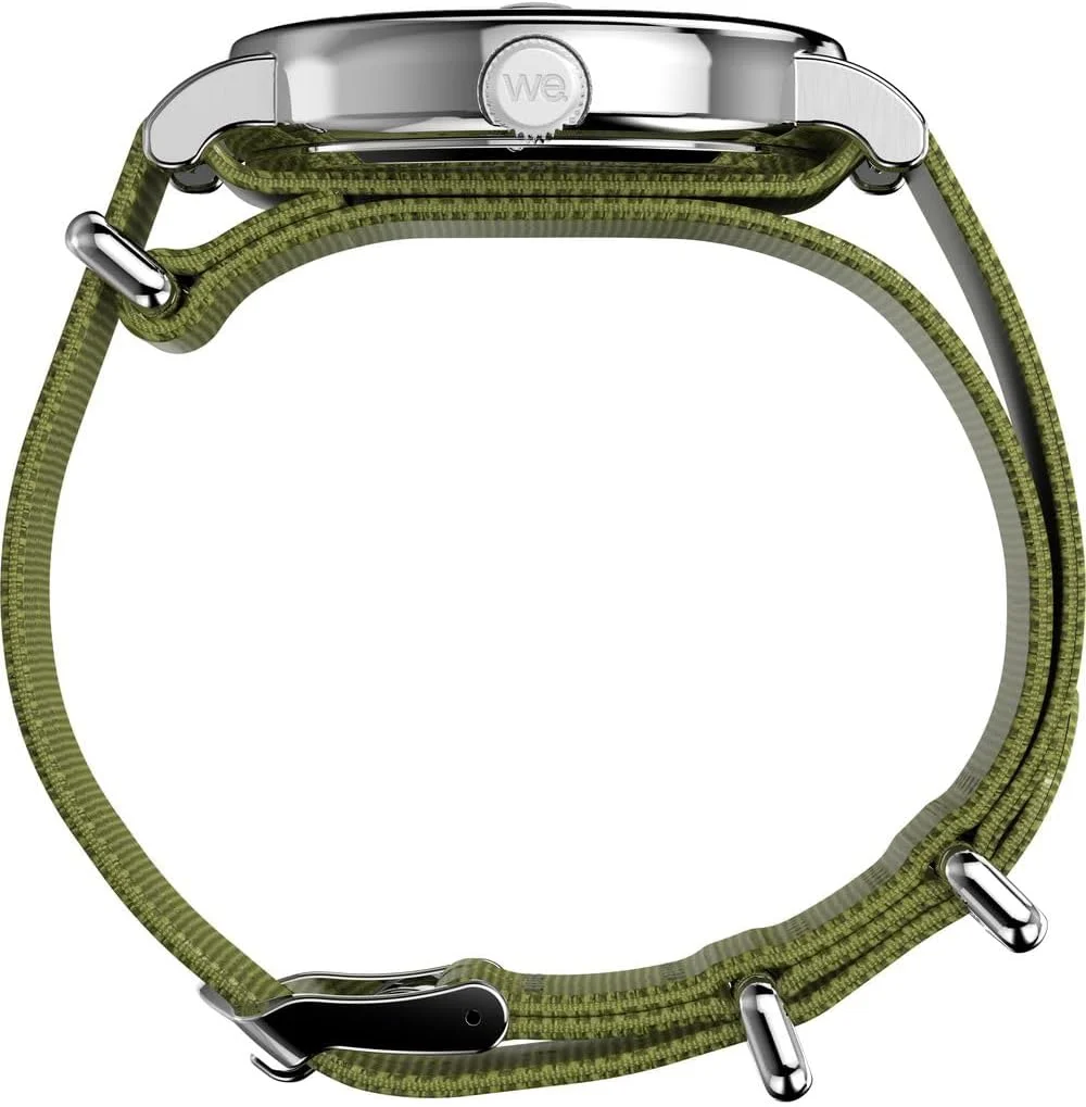 ساعت مچی تایمکس Weekender INDIGLO (40 میلی متر) صفحه سفید / بند پارچه ای سبز بازیافتی TW2W8600