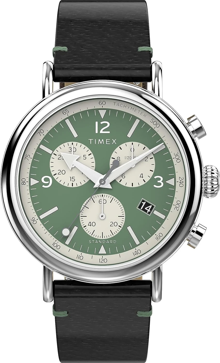 ساعت مچی مردانه تایمکس واتربري استاندارد کرونوگراف با بند چرمی