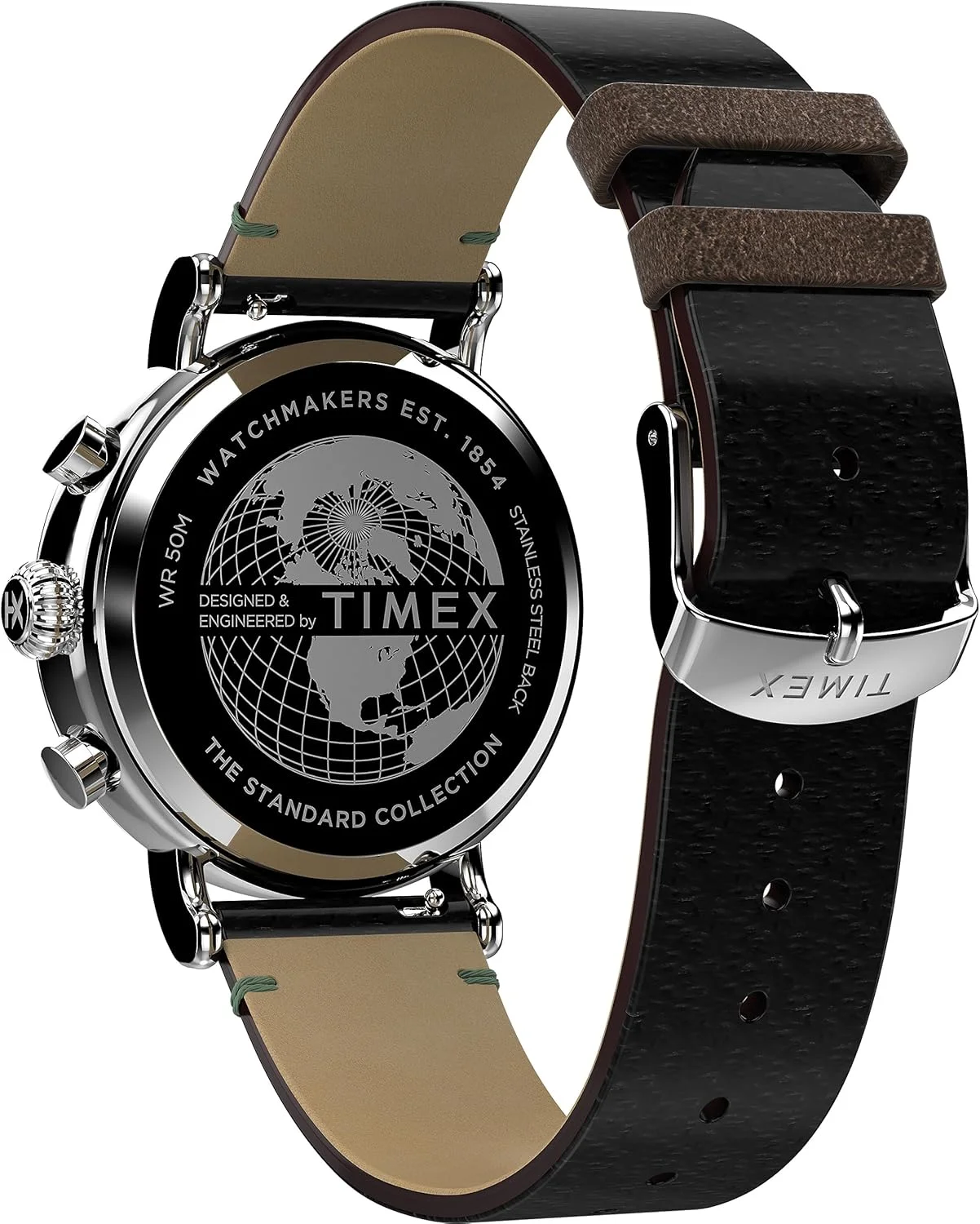 ساعت مچی مردانه تایمکس واتربري استاندارد کرونوگراف با بند چرمی