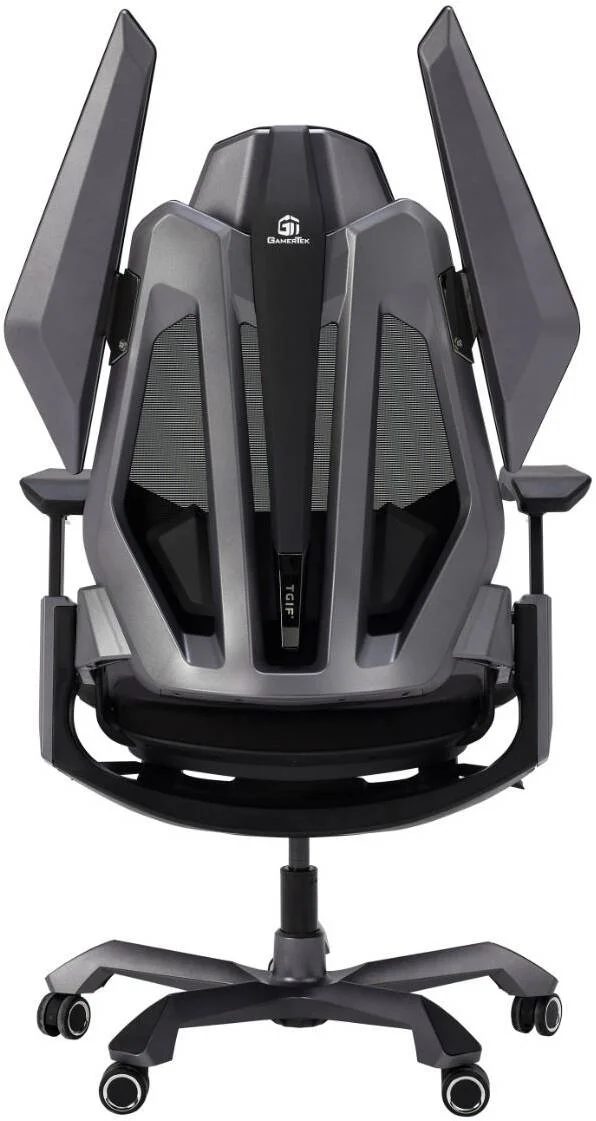 صندلی گیمینگ GamerTek Final Boss، کوسن فشار جزئی، دسته سه طرفه قابل تنظیم، پشتیبانی دوگانه کمر، پارچه با کیفیت بالا و توری تنفسی، حداکثر وزن 125 کیلوگرم، مشکی و خاکستری | FB-B/G