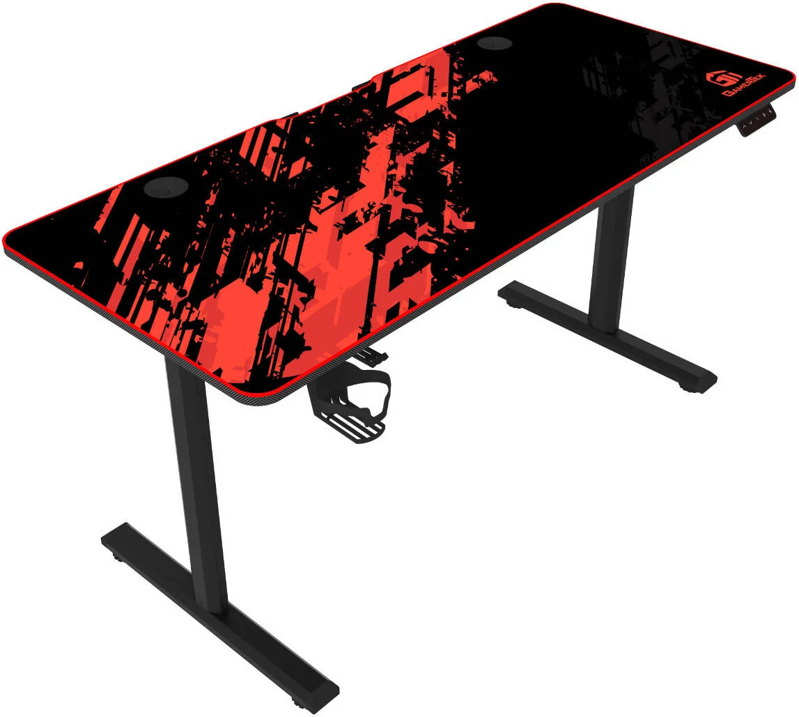 میز بازی GamerTek GT-Elevate X، بالابر الکترونیکی دکمه ای، دارای نگهدارنده هدست و لیوان، طراحی جادار، ارتفاع قابل تنظیم، ماوس پد بزرگ، قرمز و مشکی | GT-Elevate-X-RB میز بازی GamerTek GT-Elevate X، بالابر الکترونیکی دکمه ای، دارای نگهدارنده هدست و لیوان، طراحی جادار، ارتفاع قابل تنظیم، ماوس پد بزرگ، قرمز و مشکی | GT-Elevate-X-RB