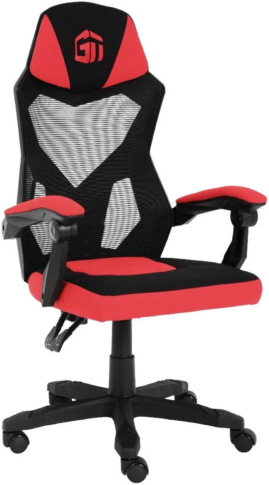 صندلی گیمینگ گیمر تک مدل Ignite، جنس توری و پارچه تنفسی، حداکثر وزن 120 کیلوگرم، تنظیم ارتفاع 100 میلی متر، پایه نایلونی 320 میلی متر، چرخ های PU، قرمز | Ignite-RD