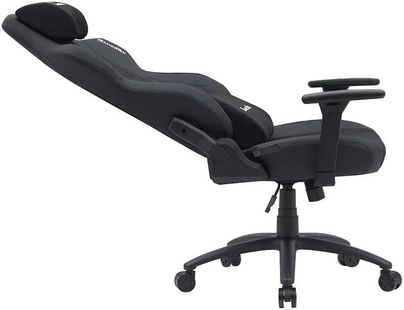 صندلی گیمینگ GamerTek Quest Conqueror Black Edition، فوم با چگالی بالا، قابلیت تکیه دادن، دسته های 4D، روکش چرمی PU، حداکثر وزن 150 کیلوگرم، مشکی | QST-CNQR-BLK