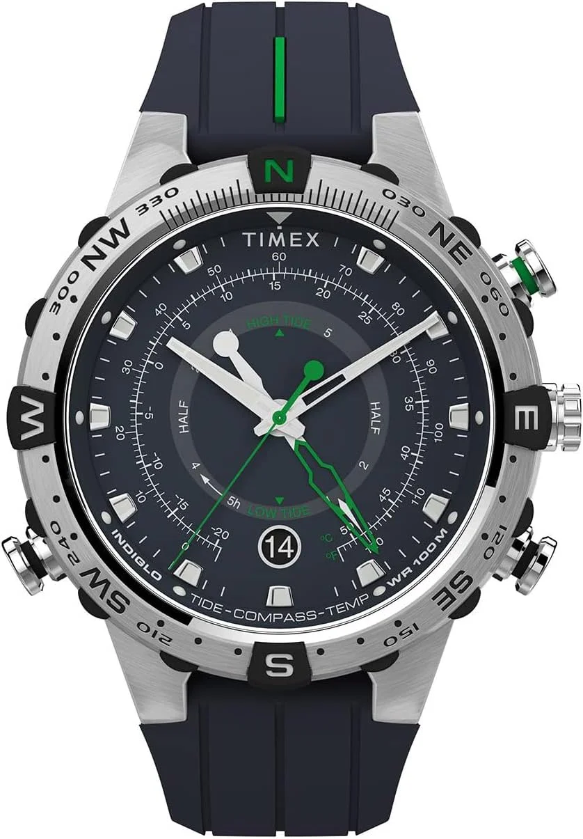 ساعت آنالوگ مردانه Timex TW2V22100 با بند رابر، آبی/آبی