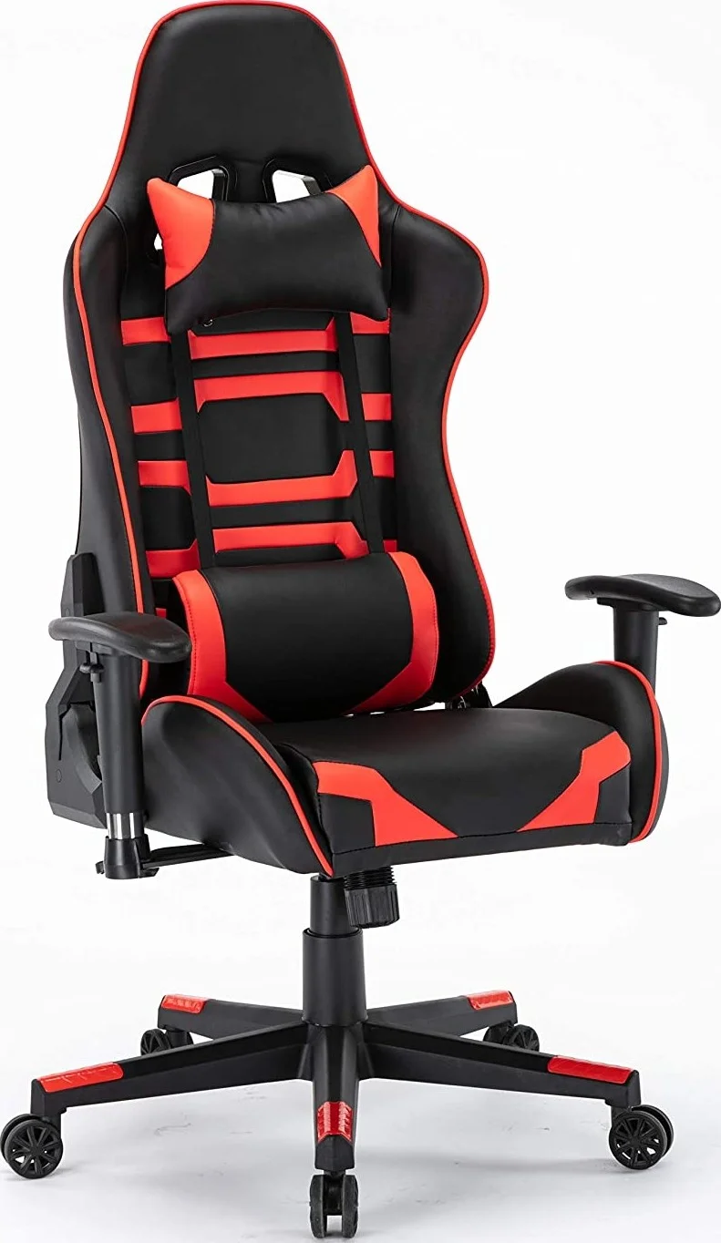 صندلی گیمینگ (چرم مصنوعی RIO) با قابلیت تنظیم ارتفاع نشیمن و دسته، بالشتک سر و پشتی - قرمز و مشکی صندلی گیمینگ (چرم مصنوعی RIO) با قابلیت تنظیم ارتفاع نشیمن و دسته، بالشتک سر و پشتی - قرمز و مشکی