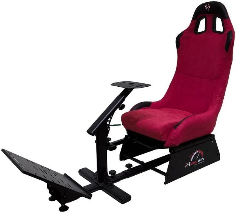 کابین خلبان شبیه ساز مسابقه ای GXM Next Level Racing، صندلی قابل تنظیم، پایه فرمان قابل تنظیم، پایه پدال چند منظوره، نگهدارنده دنده، ساختار محکم، قرمز | GX-T کابین خلبان شبیه ساز مسابقه ای GXM Next Level Racing، صندلی قابل تنظیم، پایه فرمان قابل تنظیم، پایه پدال چند منظوره، نگهدارنده دنده، ساختار محکم، قرمز | GX-T